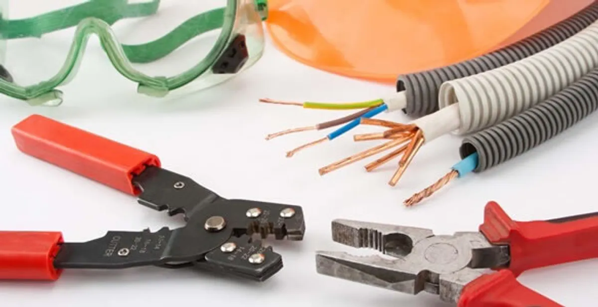 Electrical wiring repair with professional tools and safety equipment in Cedar Hill, TX