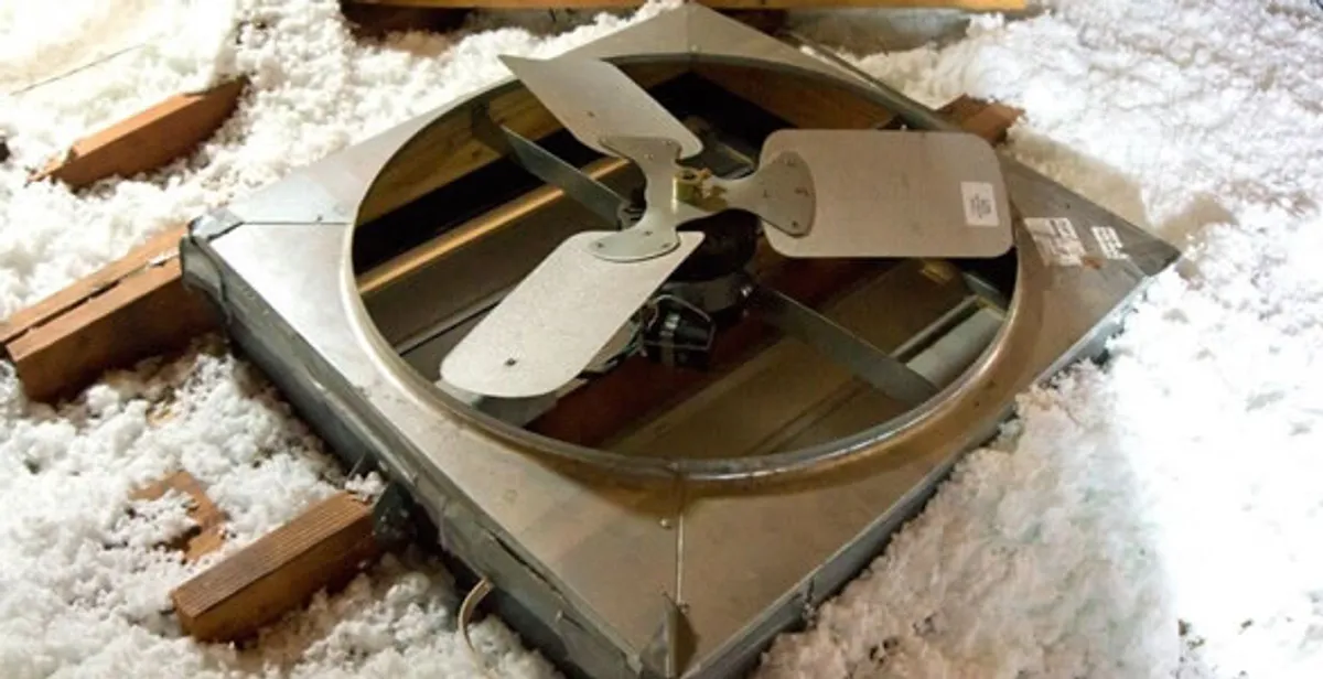 whole house fan installation services with attic-mounted ventilation unit in Arlington, TX